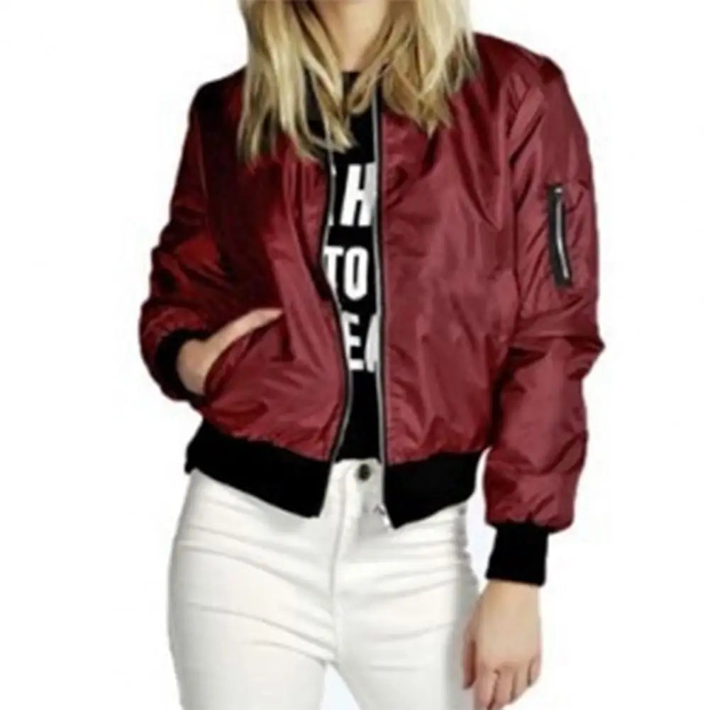 Women's Casual Pocket Zipper Jacket - Various Colors