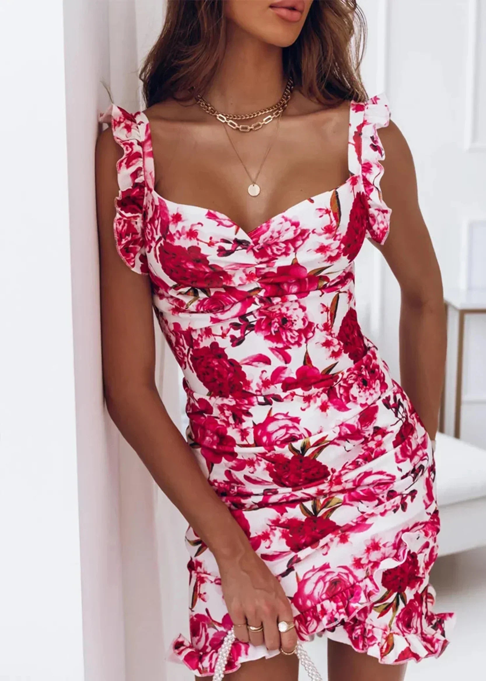 Heidi - Trendy wrap dress with floral pattern