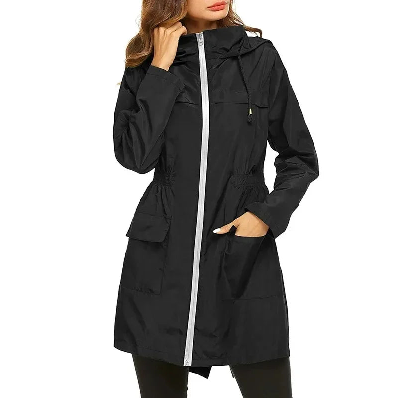 Women's Hooded Lightweight Waterproof Rain Jacket