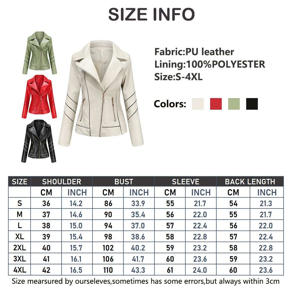 Women's PU Faux Leather Casual Biker Jacket