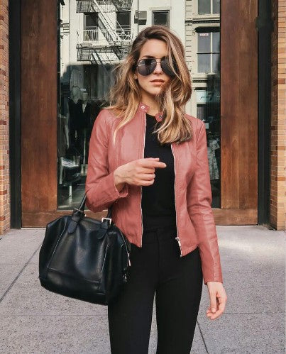 Hannah | Comfortable Women's Leather Jacket - Stylish & Durable Outerwear