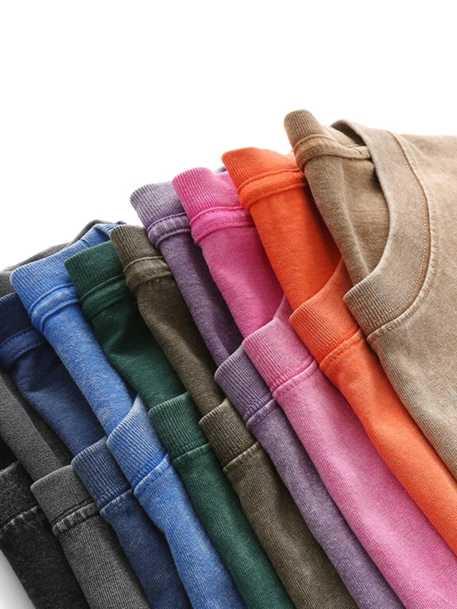 100% Cotton Retro Loose Fit T-shirt For Women - Various Colors