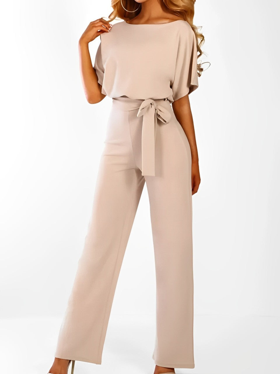 Rowena - straight jumpsuit with high waist