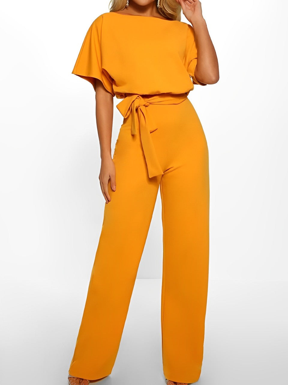 Rowena - straight jumpsuit with high waist