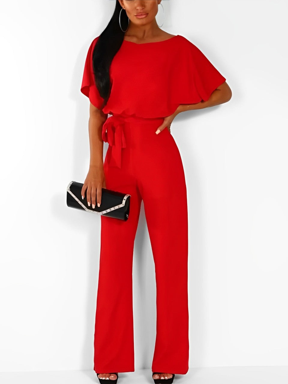 Rowena - straight jumpsuit with high waist