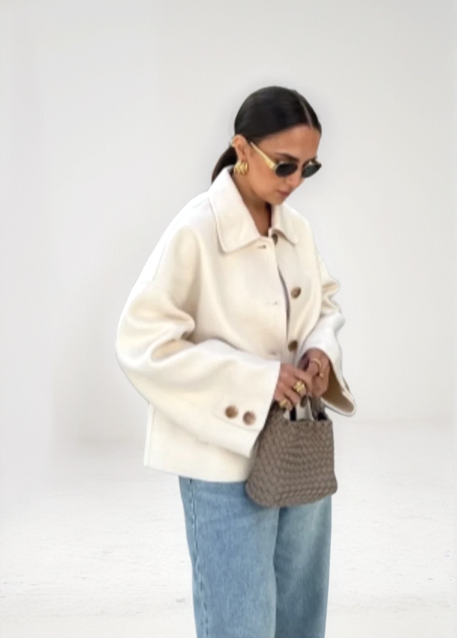Button-down autumn jacket for women