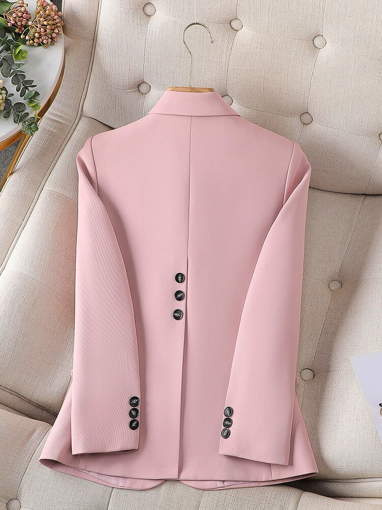 Women's Tailored Blazer - Fitted Silhouette - Single Button - Notched Lapels