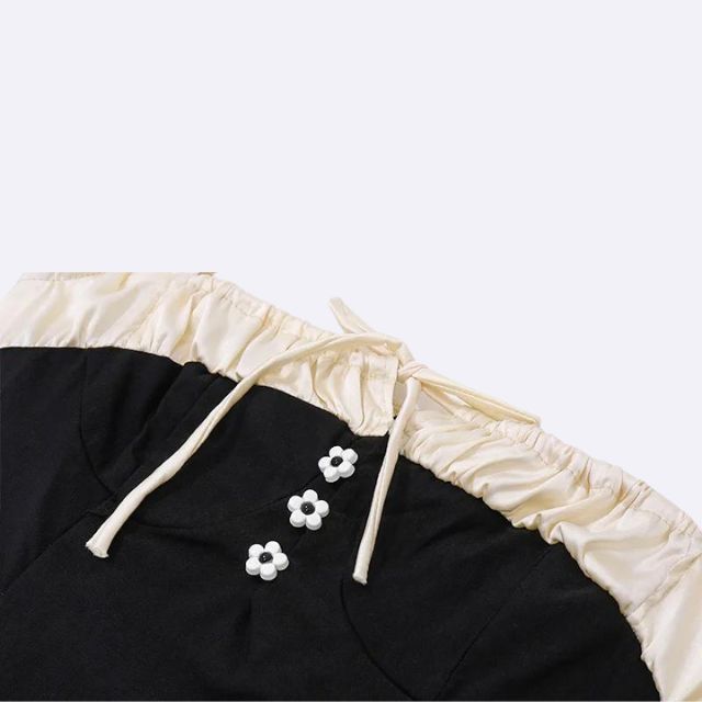 Gracie - Pleated mini dress with button placket
