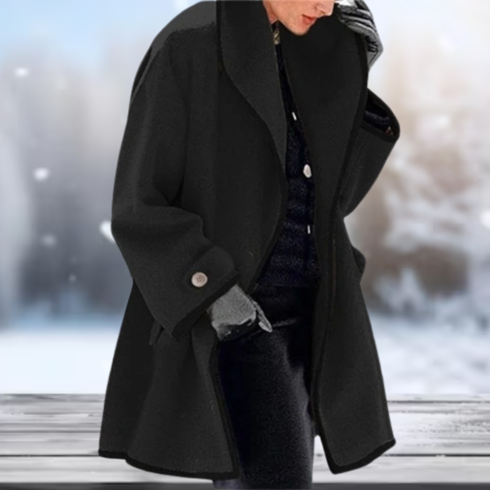 Single breasted wide collar trench coat for women