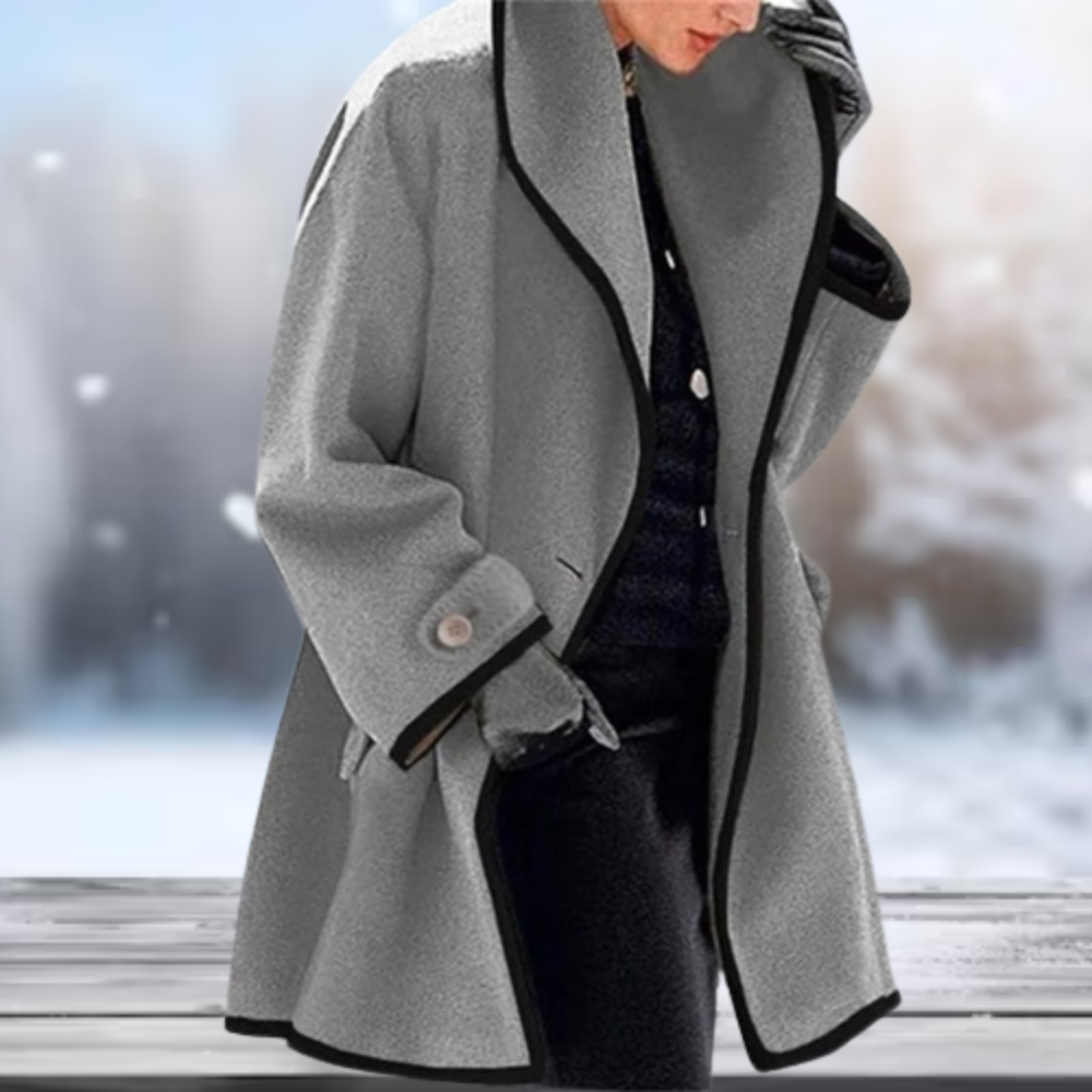 Single breasted wide collar trench coat for women
