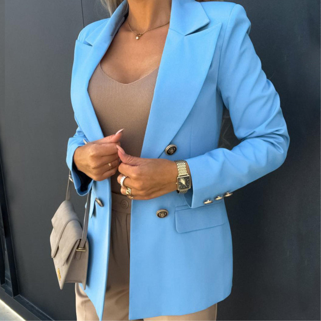 Double-breasted corporate blazer for women