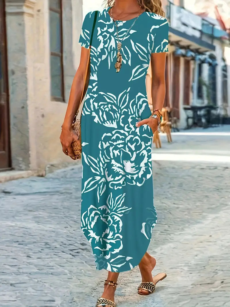 Adeline - Elegant Dress with short sleeves and Unique Cut