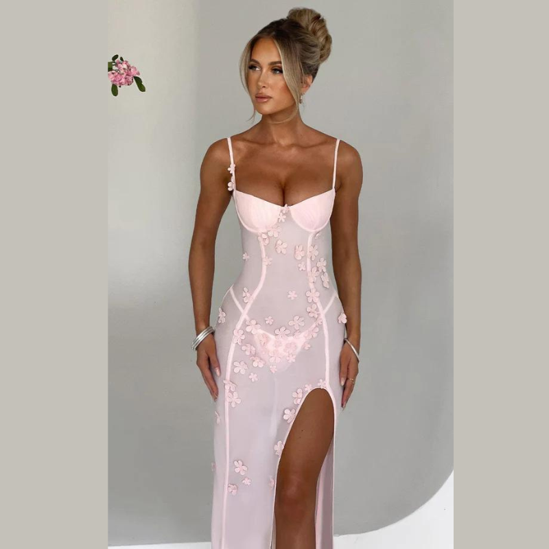 Arina - Sling Flower Kleid mit plissierter Taille
