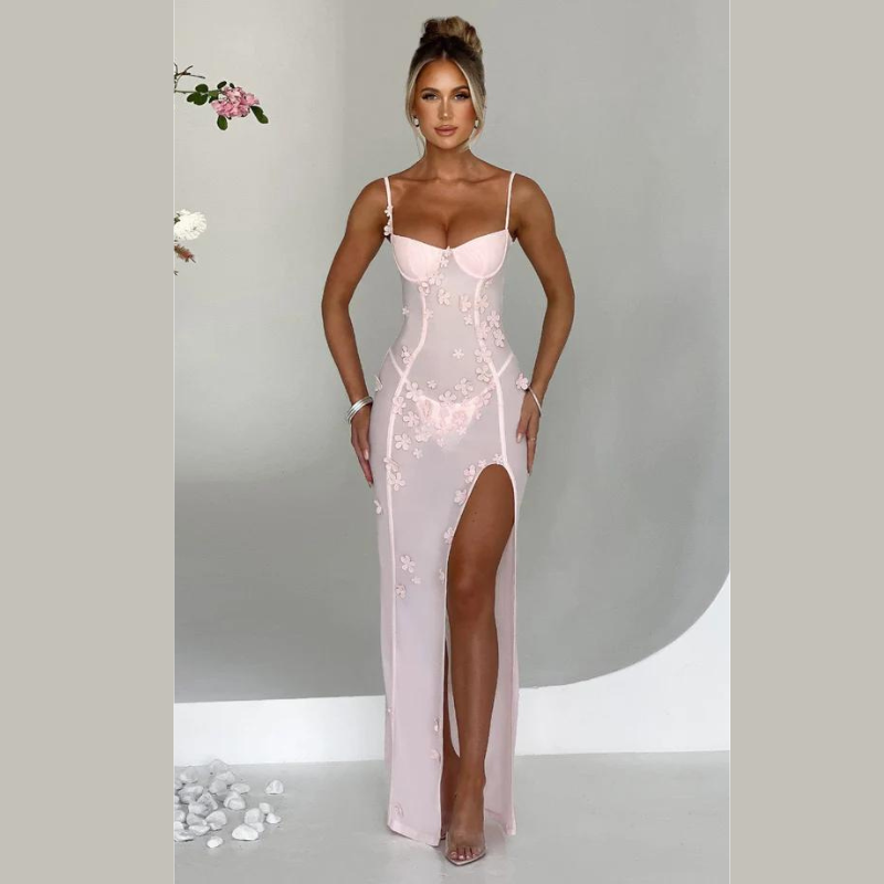 Arina - Sling Flower Kleid mit plissierter Taille