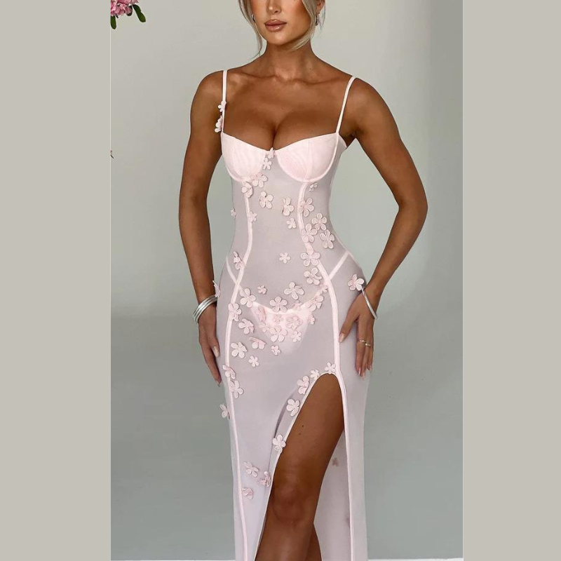 Arina - Sling Flower Kleid mit plissierter Taille