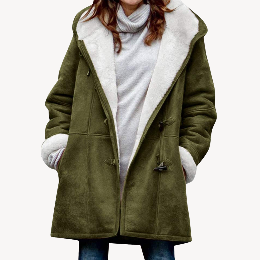 Loravelle | Women's Faux Suede Hooded Coat