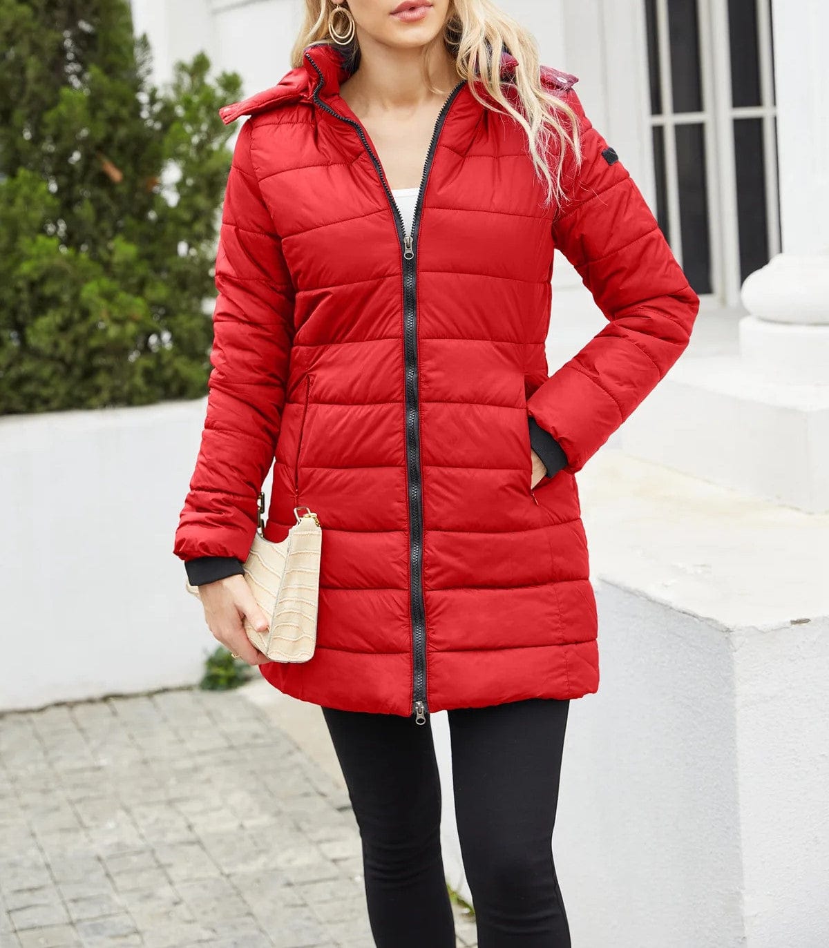 Padded hoodie winter jacket for women