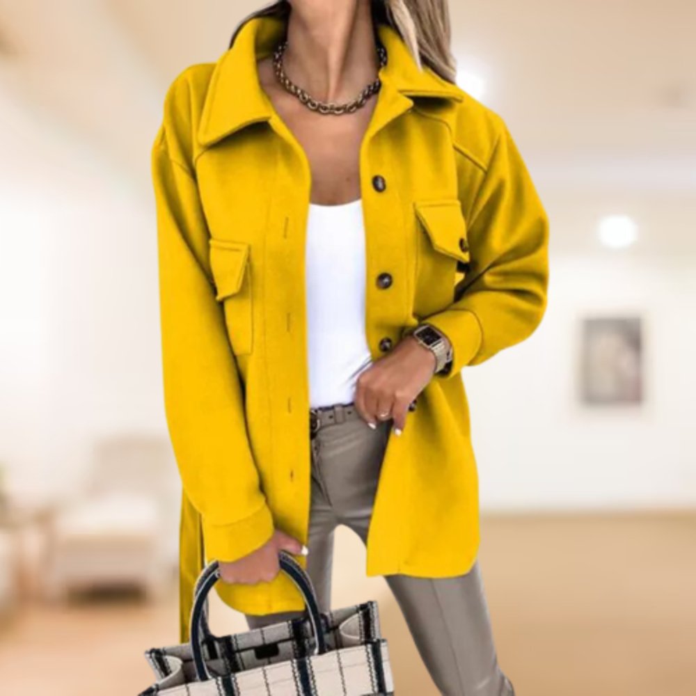 Stylish belted shirt jacket for women