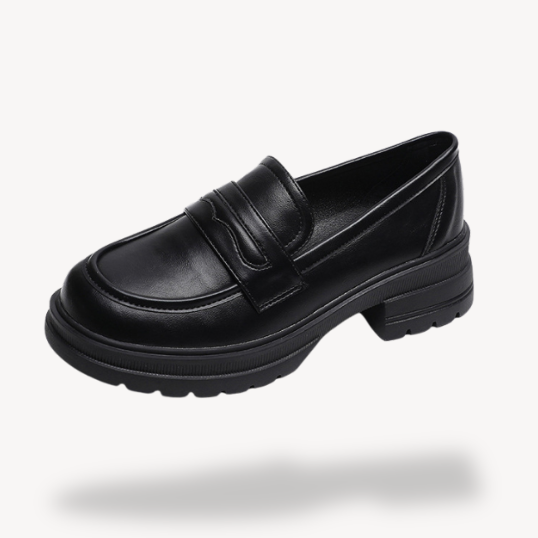 Loravelle | Women's Chunky Loafers - Leather Slip-On Shoes