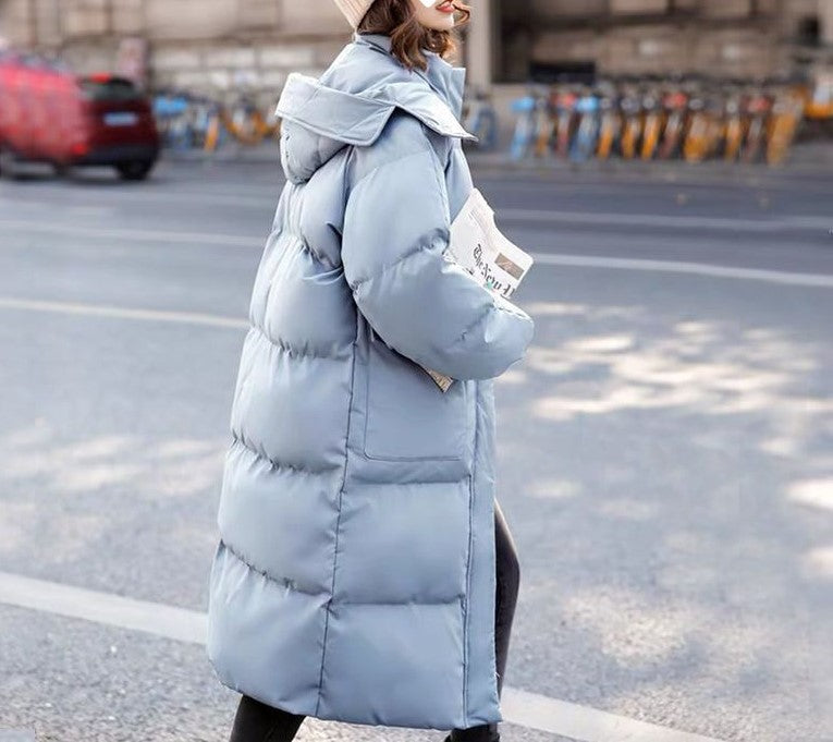 Comfortable long puffer jacket for women