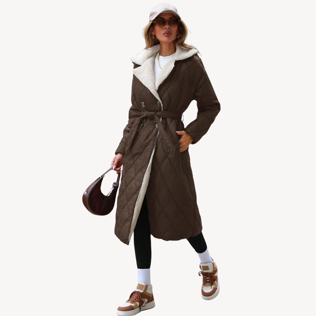 Loravelle | Women's Quilted Belted Coat