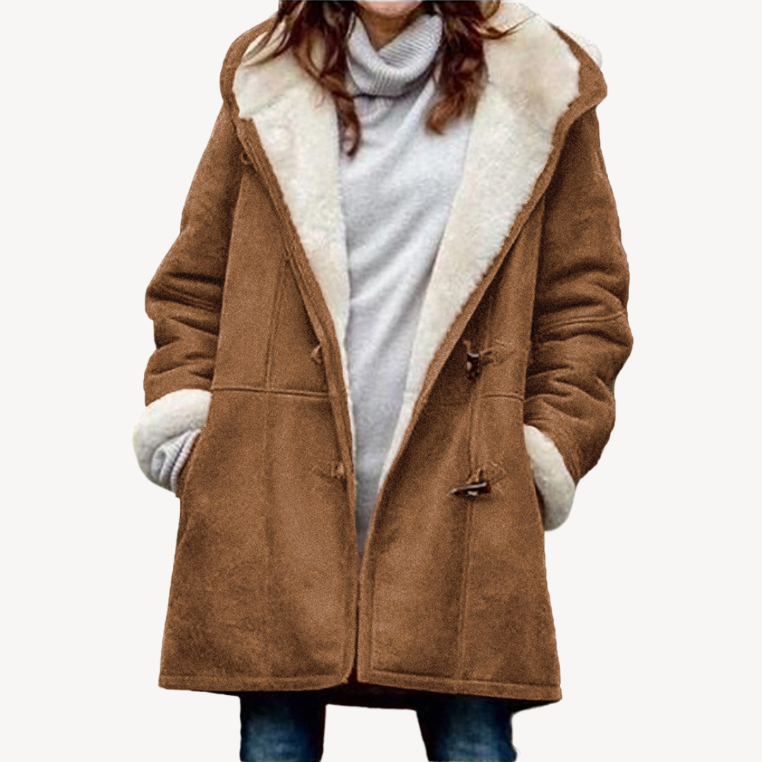 Loravelle | Women's Faux Suede Hooded Coat