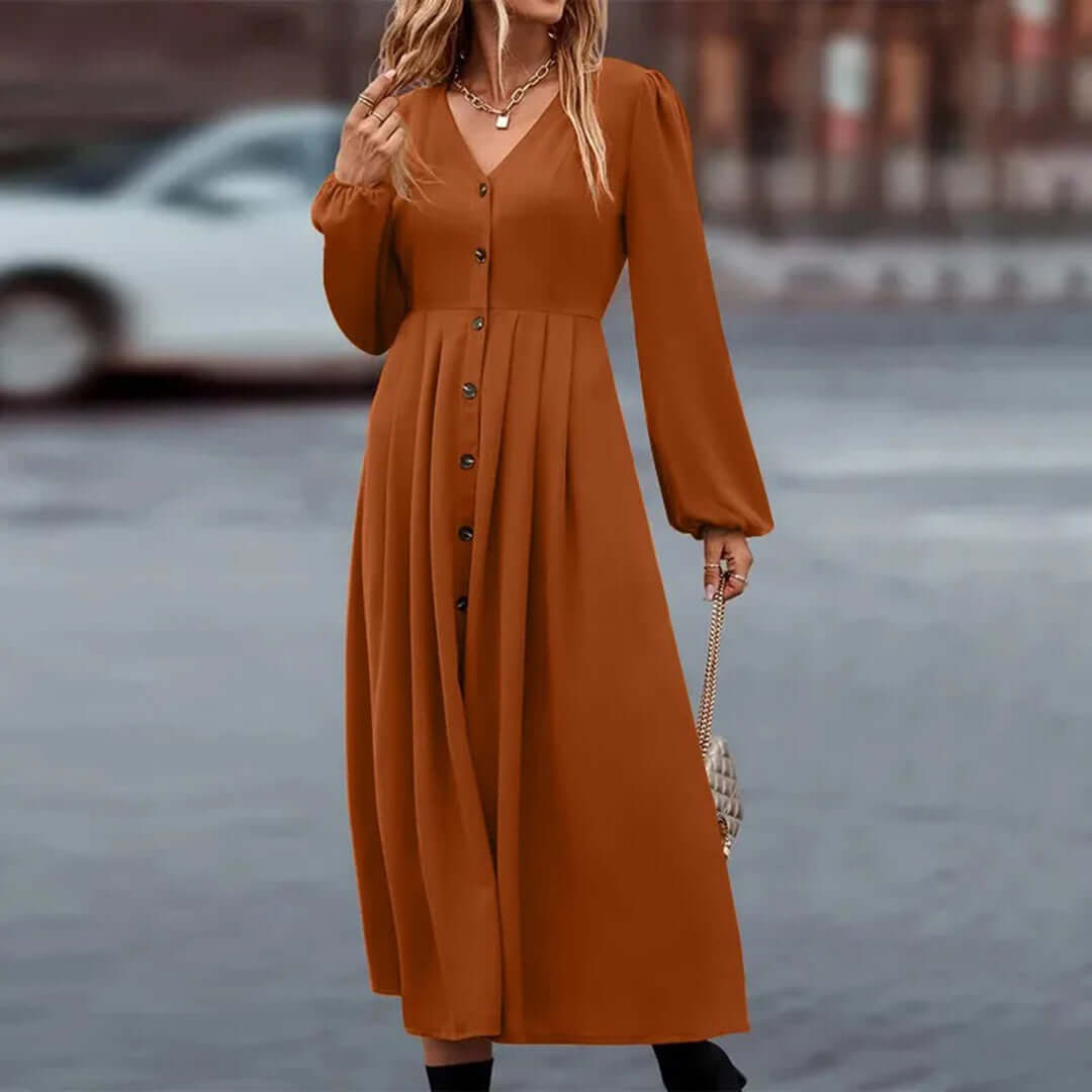 Elegant Long Sleeve Maxi Dress