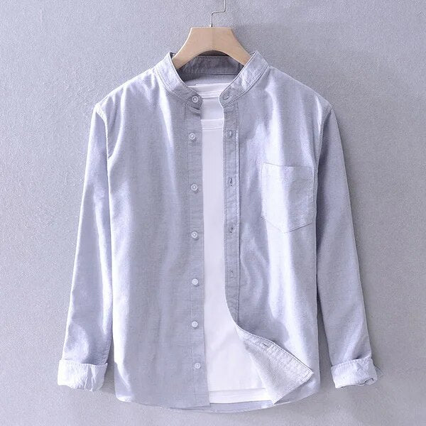 Arion - Men's Long Sleeve Turn-up Collar Shirt with Pocket