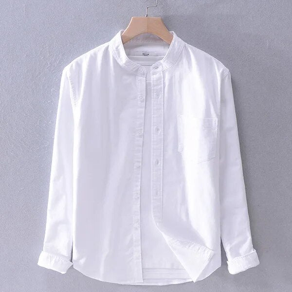 Arion - Men's Long Sleeve Turn-up Collar Shirt with Pocket
