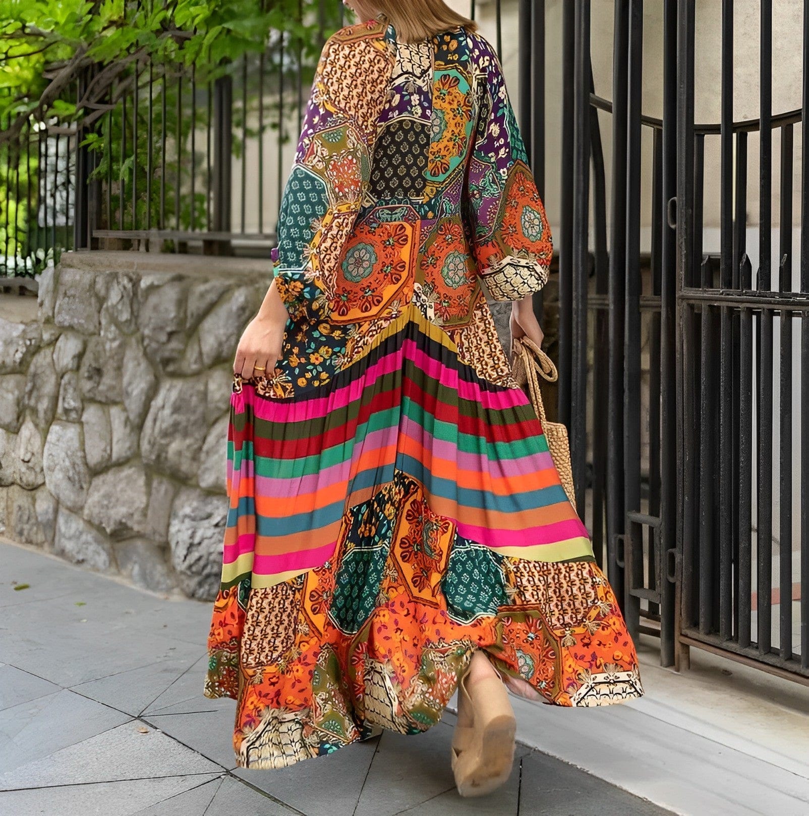 Maitane - Boho chic linen maxi dress