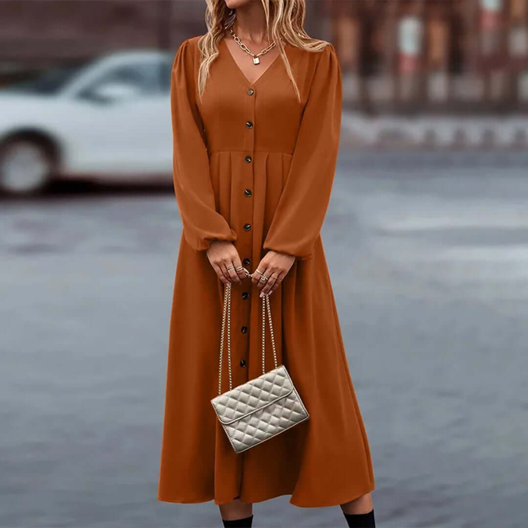 Elegant Long Sleeve Maxi Dress