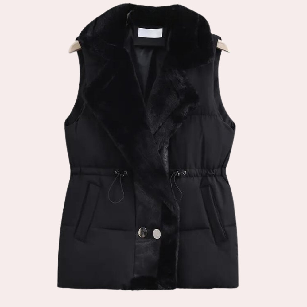 Collar puffer vest for women