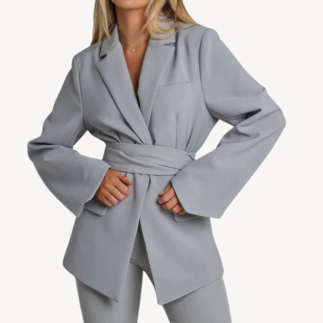 Loravelle | Women's Belted Blazer – Elegant Suit Jacket