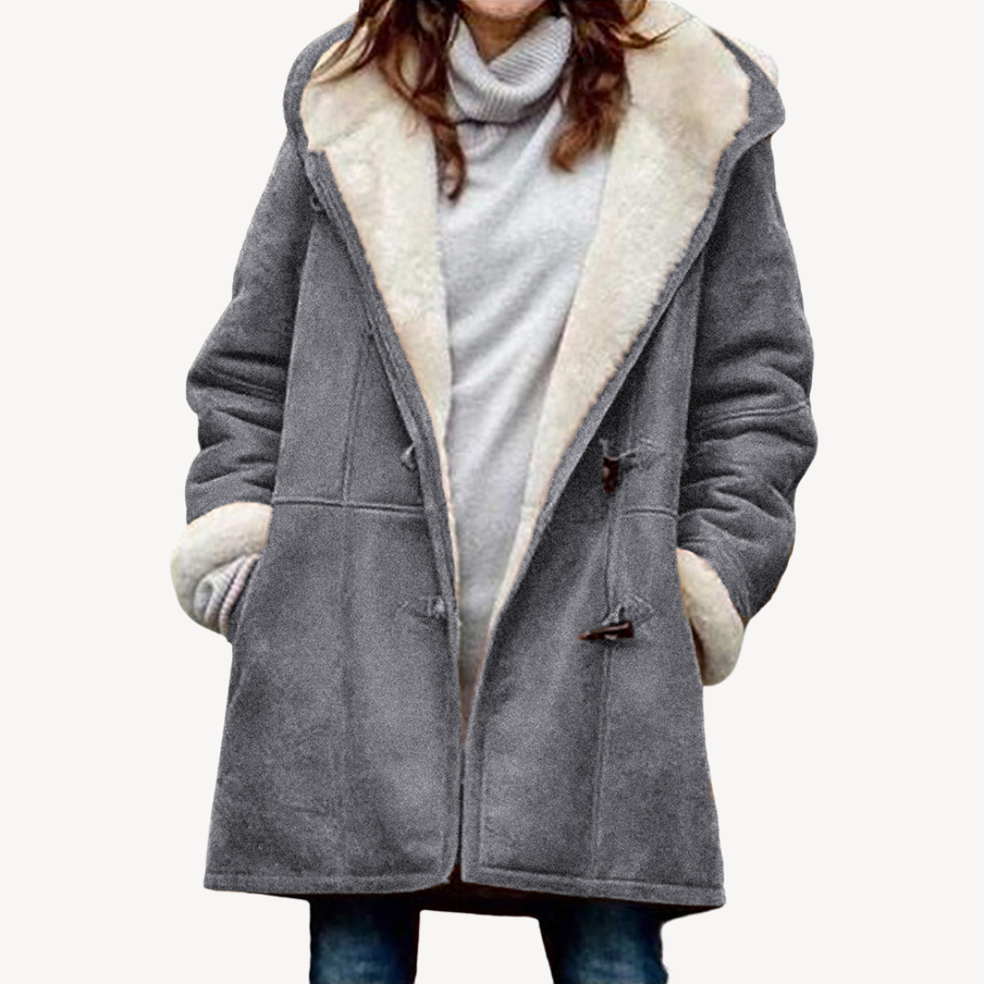 Loravelle | Women's Faux Suede Hooded Coat