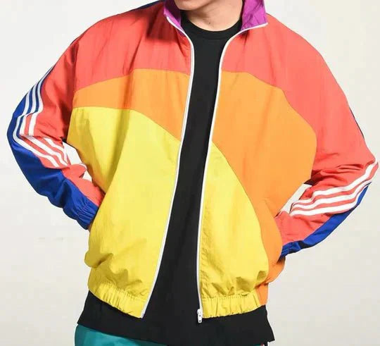 Men’s Windbreaker Jacket - Lightweight Zip-Up - Retro 90s Style - Soft Lining Casual Wear