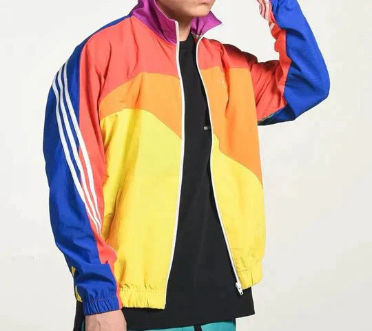 Men’s Windbreaker Jacket - Lightweight Zip-Up - Retro 90s Style - Soft Lining Casual Wear