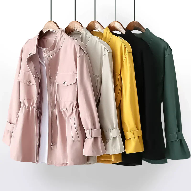 Flattering fit long trench coat for women