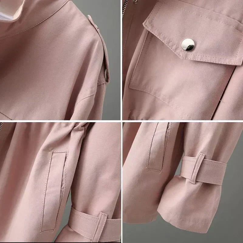 Flattering fit long trench coat for women