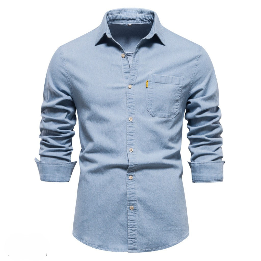 Liam | Denim long sleeve shirt with pocket
