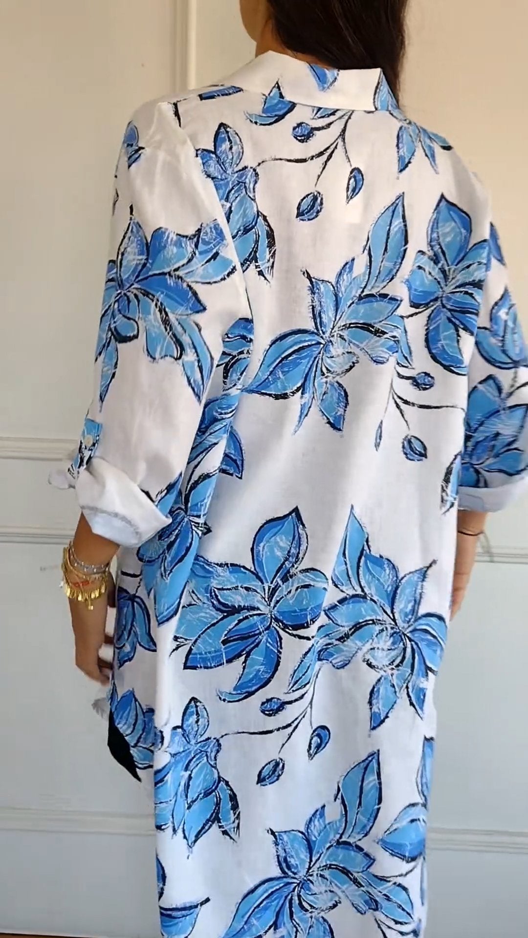 Emma - Elegant Shirt Dress With Print