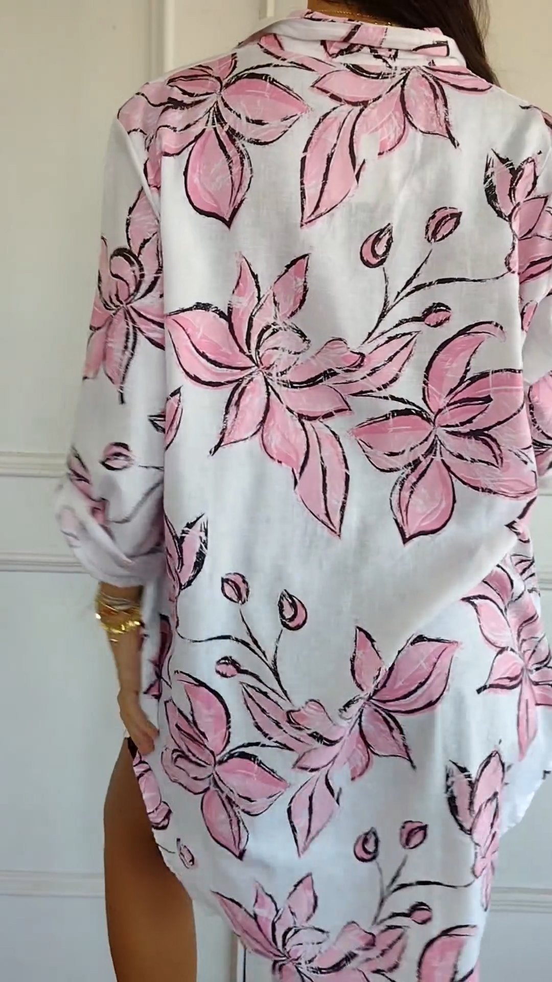Emma - Elegant Shirt Dress With Print