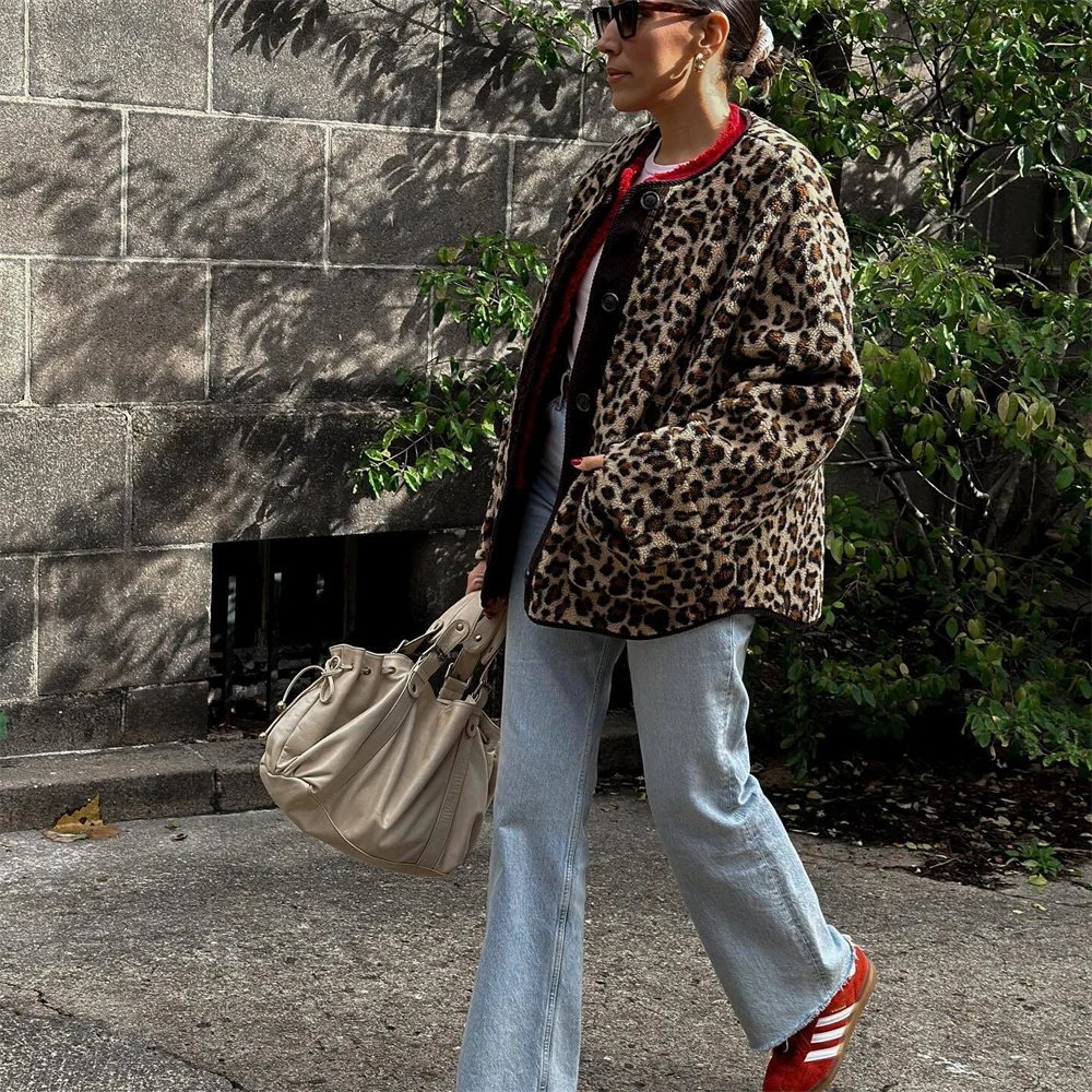 Leopard print jacket for women