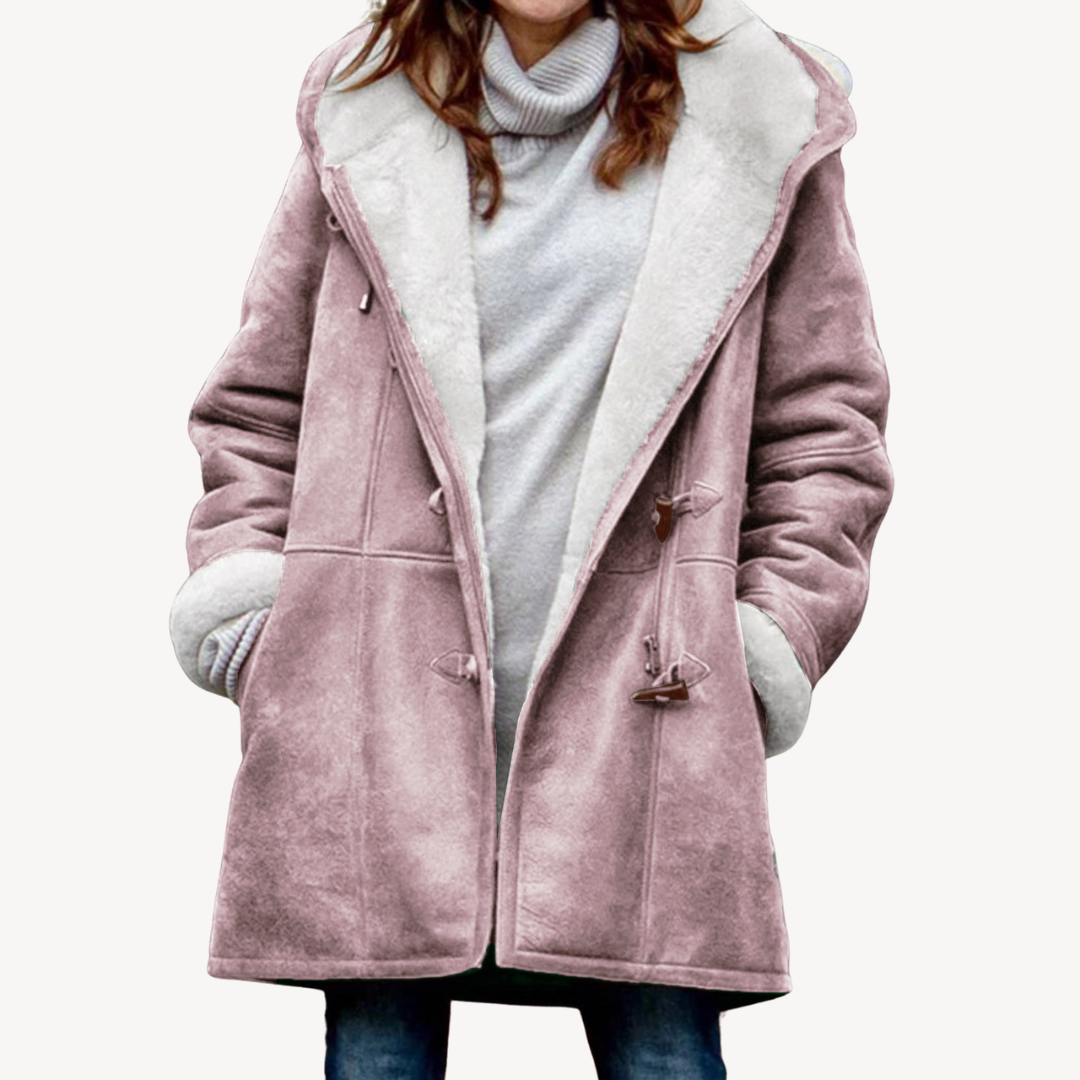 Loravelle | Women's Faux Suede Hooded Coat