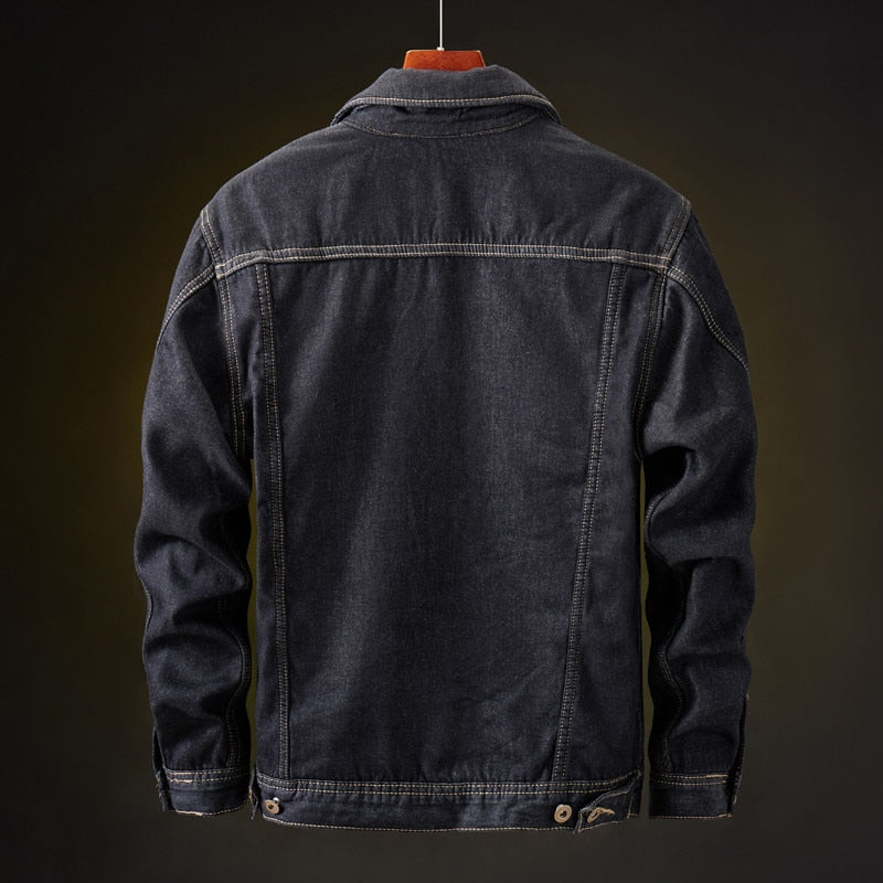 Men's Cowboy Denim Jacket with Fleece