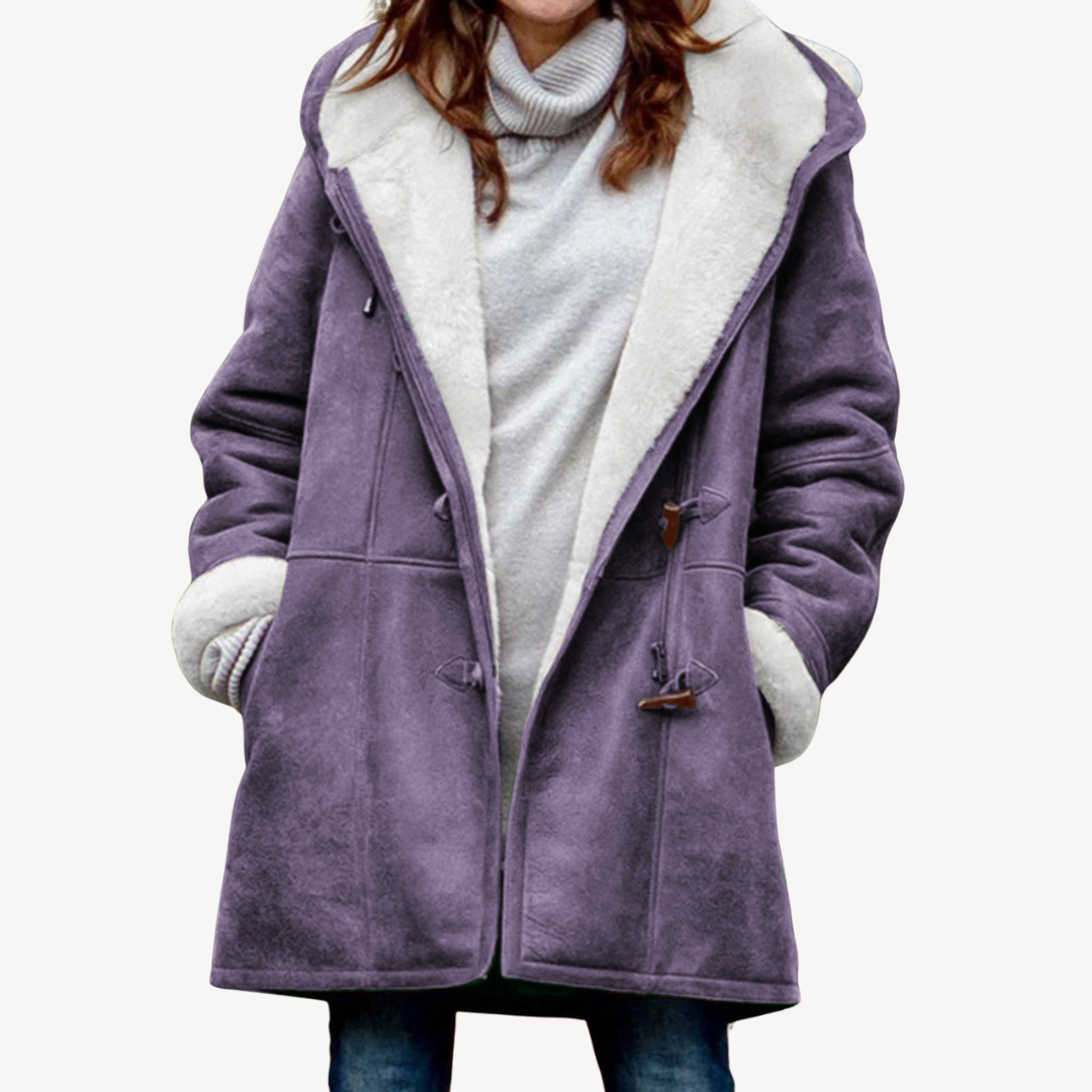 Loravelle | Women's Faux Suede Hooded Coat