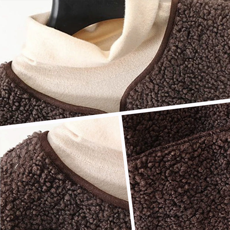 Women's Sherpa Vest - Button-Up Front - Soft & Warm - Relaxed Fit with Pockets