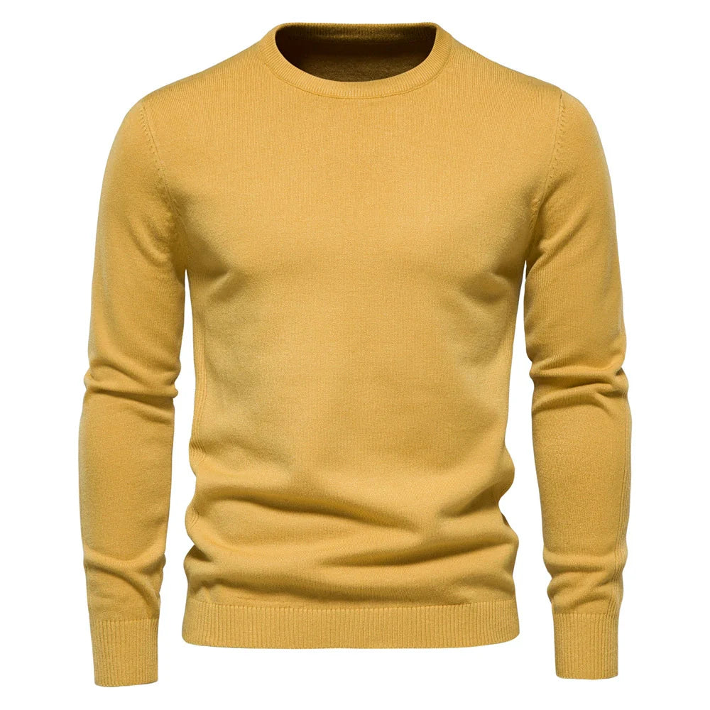 Men's Classic Knit Pullover Sweater – Stylish Warmth for Autumn & Winter