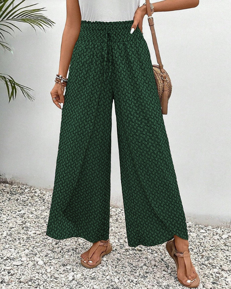 SUSANA - Elasticated trousers with wide leg