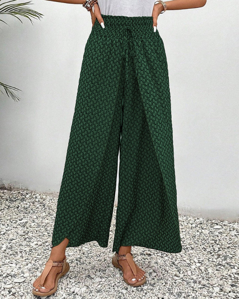 SUSANA - Elasticated trousers with wide leg