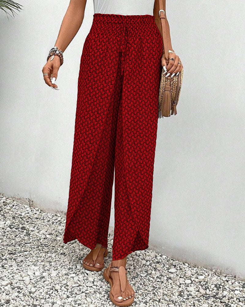 SUSANA - Elasticated trousers with wide leg